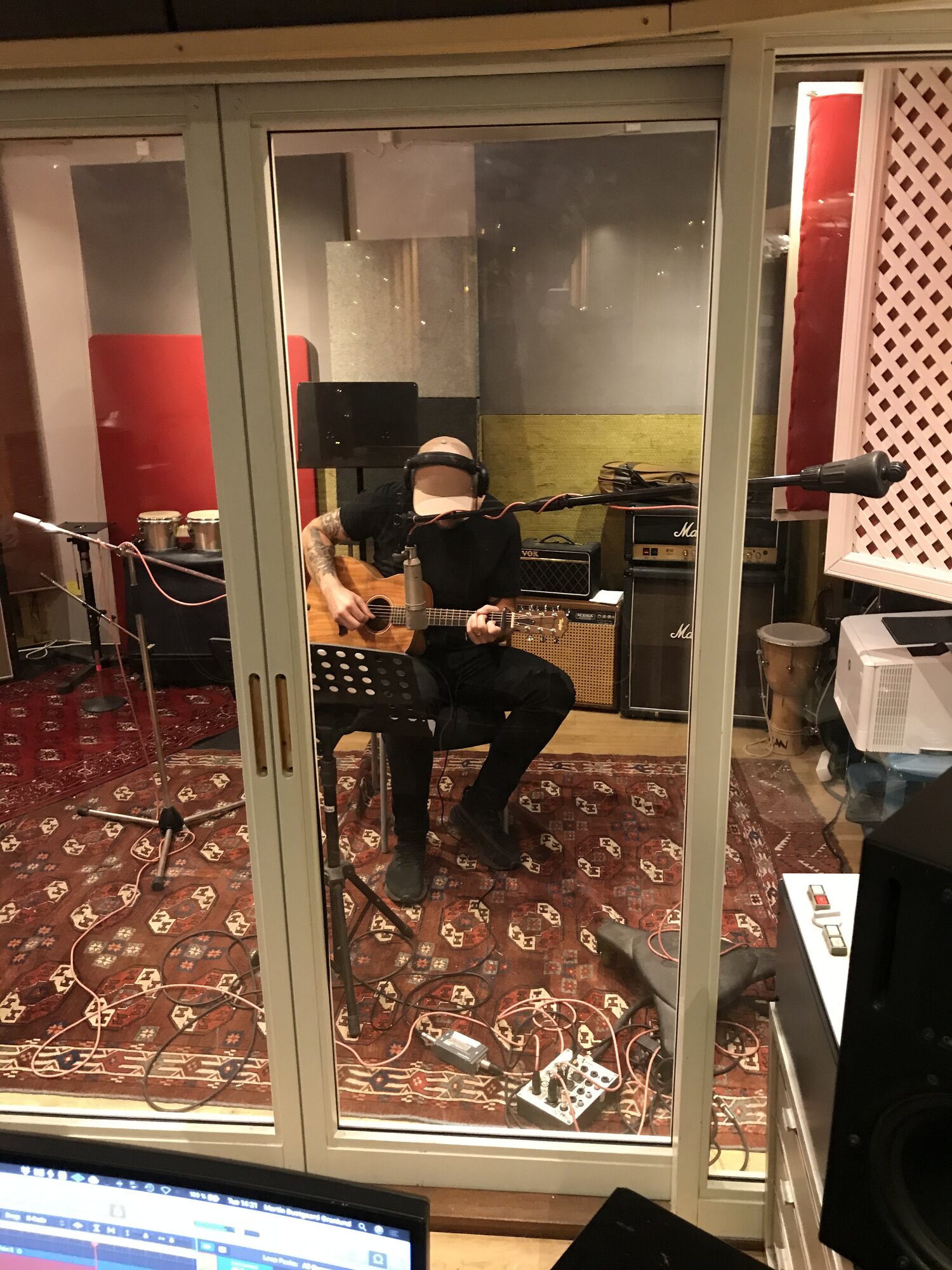 Guitar recording session