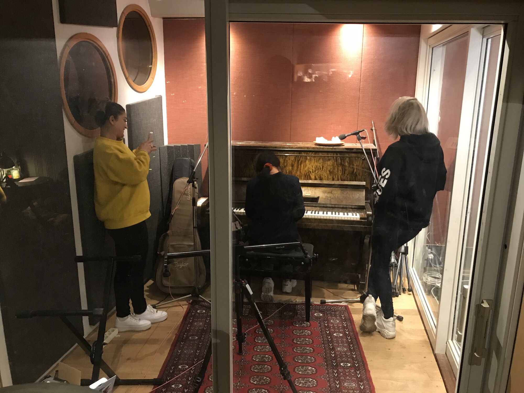 Piano recording session