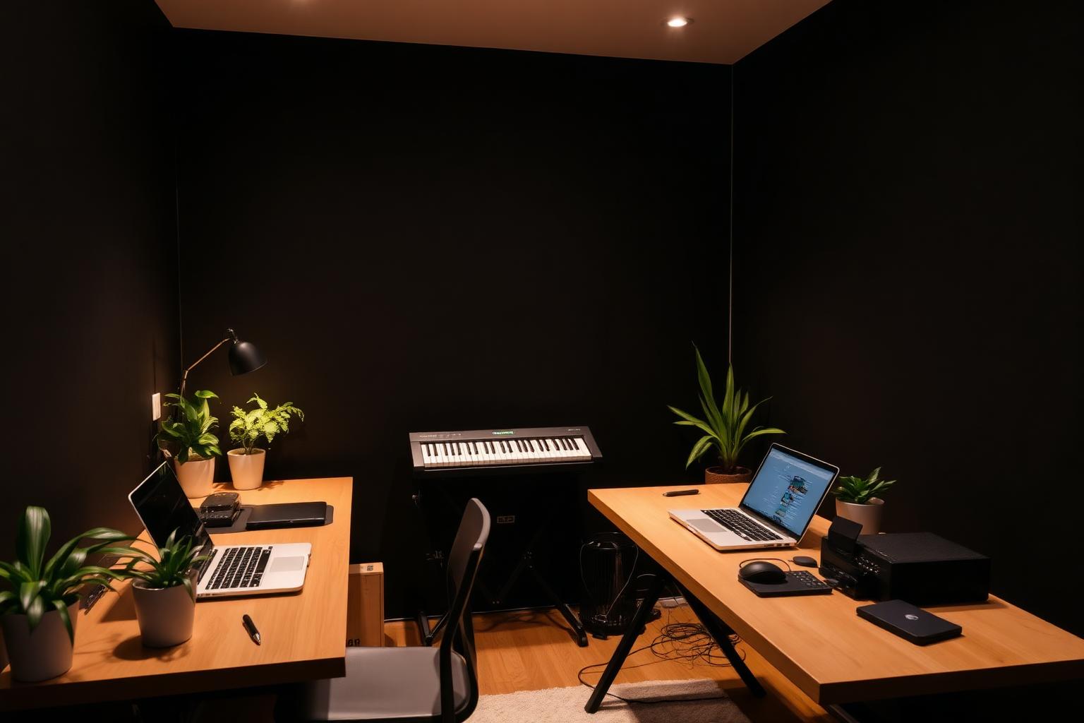 Intimate writing room with two desks